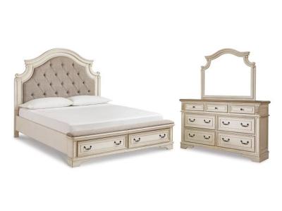 Signature Design by Ashley Realyn King Upholstered Bed with Dresser and Mirror - B743B24