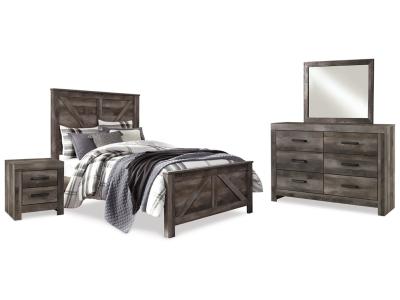 Signature Design by Ashley Wynnlow Queen Crossbuck Panel Bed, Dresser, Mirror, and Nightstand - B440B24