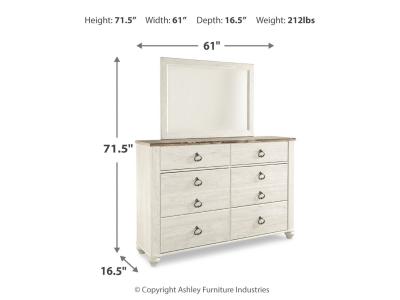 Signature Design by Ashley Willowton King Panel Bed, Dresser, Mirror, and Nightstand - B267B38