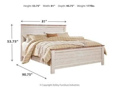 Signature Design by Ashley Willowton King Panel Bed, Dresser, Mirror, and Nightstand - B267B38