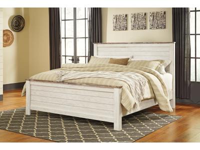 Signature Design by Ashley Willowton King Panel Bed, Dresser, Mirror, and Nightstand - B267B38