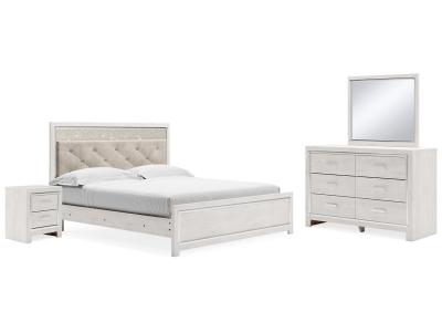 Signature Design by Ashley Altyra King Upholstered Panel Bed, Dresser, Mirror, and Nightstand - B2640B34