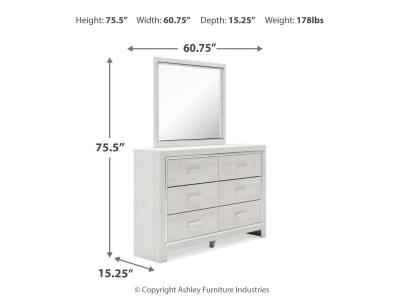 Signature Design by Ashley Altyra Queen Upholstered Panel Bed, Dresser, Mirror, and Nightstand - B2640B33