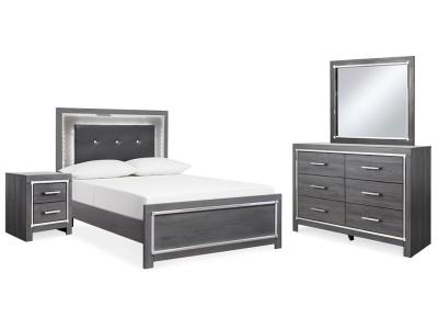 Signature Design by Ashley Lodanna Full Upholstered Panel Bed, Dresser, Mirror, and Nightstand - B214B22