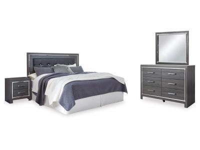 Signature Design by Ashley Lodanna King Upholstered Panel Headboard, Dresser, Mirror, and Nightstand - B214B21
