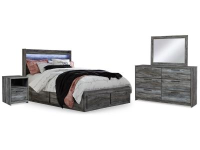 Signature Design by Ashley Baystorm Queen Panel Bed with 2 Side Storage, Dresser, Mirror, and Nightstand - B221B43