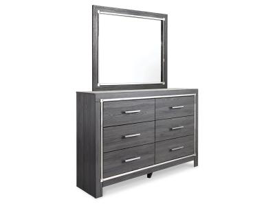 Signature Design by Ashley Lodanna Full Upholstered Panel Storage Bed, Dresser, Mirror, and Nightstand - B214B23
