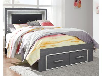 Signature Design by Ashley Lodanna Full Upholstered Panel Storage Bed, Dresser, Mirror, and Nightstand - B214B23