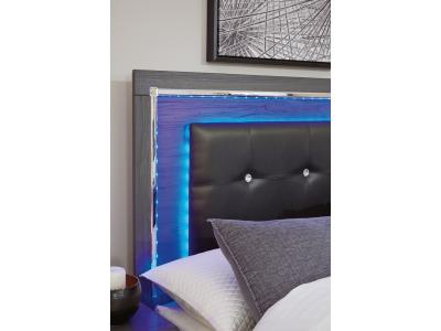 Signature Design by Ashley Lodanna Full Upholstered Panel Storage Bed, Dresser, Mirror, and Nightstand - B214B23