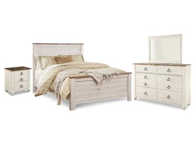 Signature Design by Ashley Willowton Queen Panel Bed, Dresser, Mirror, and Nightstand - B267B37
