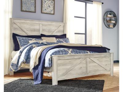 Signature Design by Ashley Bellaby King Crossbuck Panel Bed, Dresser, Mirror, and Nightstand - B331B15