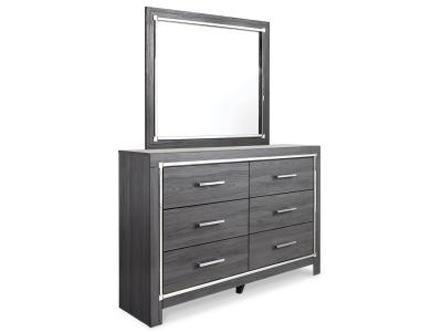 Signature Design by Ashley Lodanna King Upholstered Storage Bed, Dresser, Mirror, Chest, and Nightstand - B214B25