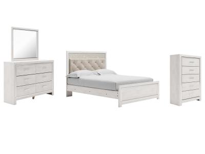 Signature Design by Ashley Altyra Queen Upholstered Panel Bed, Dresser, Mirror, and Chest - B2640B35