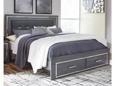 Signature Design by Ashley Lodanna King Upholstered Storage Bed, Dresser, Mirror, and Nightstand - B214B24