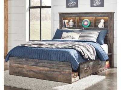 Signature Design by Ashley Drystan Full Bookcase Bed with 2 Sided Storage and Nightstand - B211B61