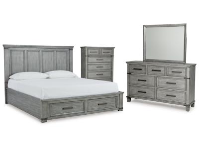 Signature Design by Ashley Russelyn King Panel Storage Bed, Dresser, Mirror and Chest - B772B10