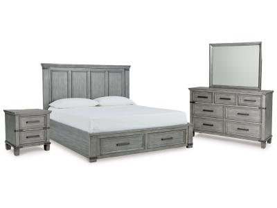 Signature Design by Ashley Russelyn California King Panel Storage Bed, Dresser, Mirror and Nightstand - B772B11