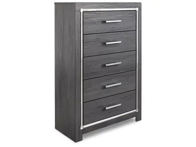Signature Design by Ashley Lodanna King Upholstered Panel Bed, Dresser, Mirror, Chest and Nightstand - B214B26