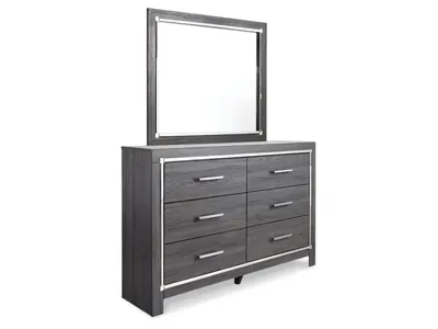 Signature Design by Ashley Lodanna King Upholstered Panel Bed, Dresser, Mirror, Chest and Nightstand - B214B26