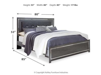 Signature Design by Ashley Lodanna King Upholstered Panel Bed, Dresser and Nightstand - B214B27