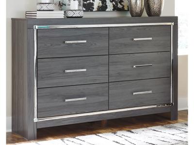 Signature Design by Ashley Lodanna King Upholstered Panel Bed, Dresser and Nightstand - B214B27