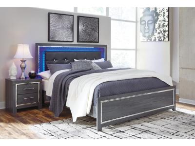 Signature Design by Ashley Lodanna King Upholstered Panel Bed, Dresser and Nightstand - B214B27