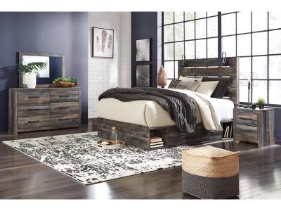 Signature Design by Ashley Drystan Queen Panel Bed with Storage, Dresser and Mirror - B211B65